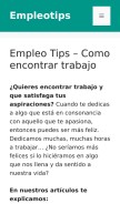 How empleotips.com looks like on a mobile device such as an iPhone.