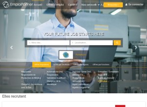 How emploipartner.com looks like on a tablet such as an iPad.
