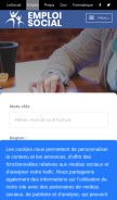 How emploisocial.fr looks like on a mobile device such as an iPhone.