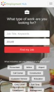 How employmenthub.co looks like on a mobile device such as an iPhone.
