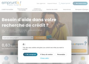 How empruntis.com looks like on a tablet such as an iPad.
