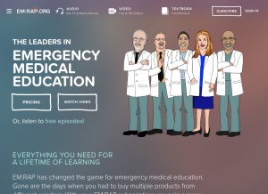 How emrap.org looks like on a tablet such as an iPad.