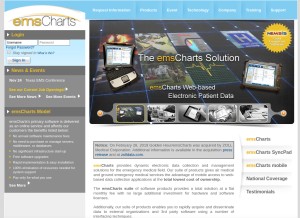 How emscharts.com looks like on a tablet such as an iPad.