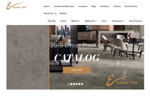 How emser.com looks like on a tablet such as an iPad.