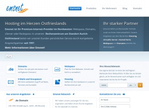 How emsnet.de looks like on a tablet such as an iPad.