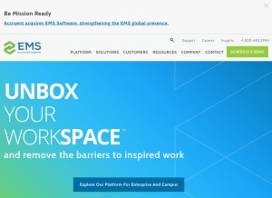 How emssoftware.com looks like on a tablet such as an iPad.