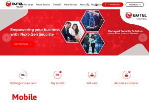 How emtel.com looks like on a tablet such as an iPad.