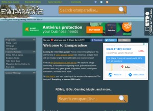 How emuparadise.me looks like on a tablet such as an iPad.