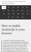 How enable-javascript.com looks like on a mobile device such as an iPhone.