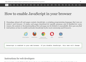 How enable-javascript.com looks like on a tablet such as an iPad.