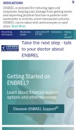 How enbrel.com looks like on a mobile device such as an iPhone.