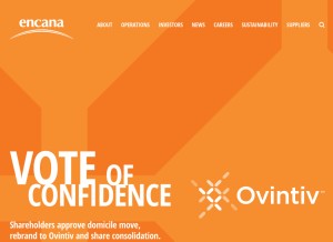 How encana.com looks like on a tablet such as an iPad.