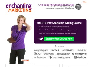 How enchantingmarketing.com looks like on a tablet such as an iPad.