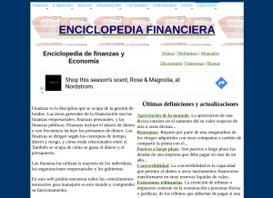How enciclopediafinanciera.com looks like on a tablet such as an iPad.