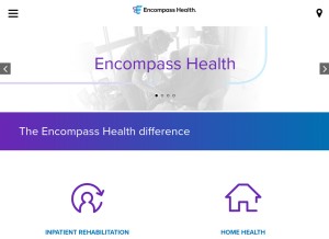 How encompasshealth.com looks like on a tablet such as an iPad.