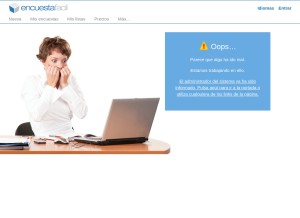 How encuestafacil.com looks like on a tablet such as an iPad.