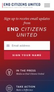 How endcitizensunited.org looks like on a mobile device such as an iPhone.