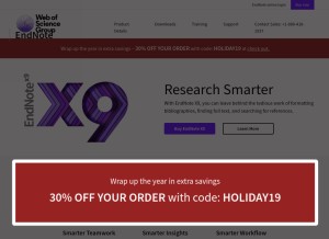 How endnote.com looks like on a tablet such as an iPad.