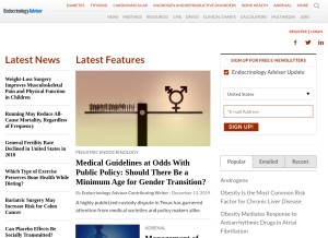 How endocrinologyadvisor.com looks like on a tablet such as an iPad.