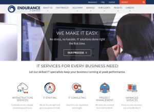 How endurance-it.com looks like on a tablet such as an iPad.