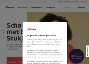 How eneco.nl looks like on a tablet such as an iPad.