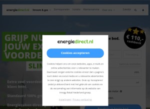 How energiedirect.nl looks like on a tablet such as an iPad.