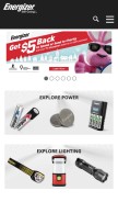 How energizer.com looks like on a mobile device such as an iPhone.