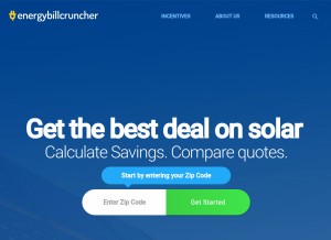 How energybillcruncher.com looks like on a tablet such as an iPad.