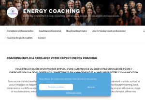 How energycoaching.fr looks like on a tablet such as an iPad.