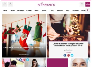 How enfemenino.com looks like on a tablet such as an iPad.
