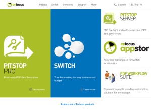 How enfocus.com looks like on a tablet such as an iPad.