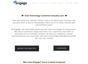 How engage.co looks like on a tablet such as an iPad.