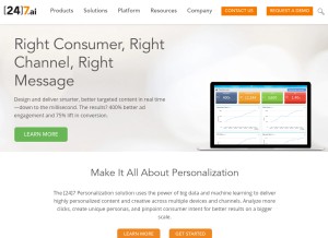 How engageclick.com looks like on a tablet such as an iPad.