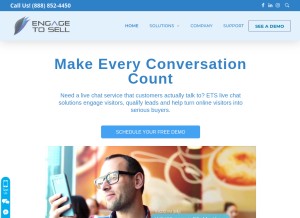 How engagetosell.com looks like on a tablet such as an iPad.