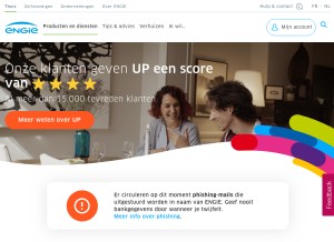 How engie-electrabel.be looks like on a tablet such as an iPad.