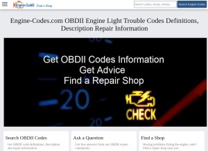 How engine-codes.com looks like on a tablet such as an iPad.