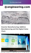 How engineering.com looks like on a mobile device such as an iPhone.