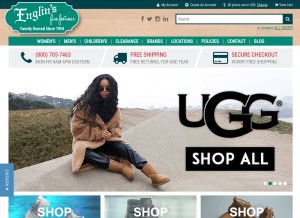 How englinsfinefootwear.com looks like on a tablet such as an iPad.