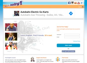 How englishbaby.com looks like on a tablet such as an iPad.