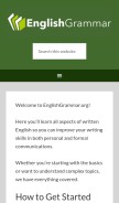 How englishgrammar.org looks like on a mobile device such as an iPhone.