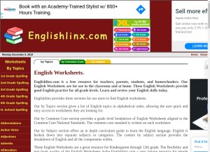How englishlinx.com looks like on a tablet such as an iPad.