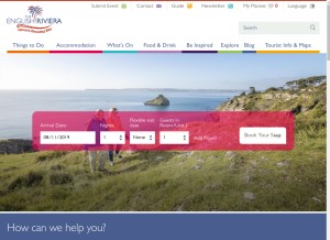 How englishriviera.co.uk looks like on a tablet such as an iPad.