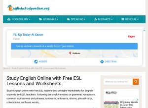 How englishstudyonline.org looks like on a tablet such as an iPad.