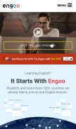 How engoo.com looks like on a mobile device such as an iPhone.
