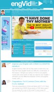 How engvid.com looks like on a mobile device such as an iPhone.