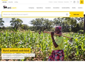 How eni.com looks like on a tablet such as an iPad.