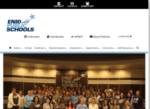 How enidk12.org looks like on a tablet such as an iPad.