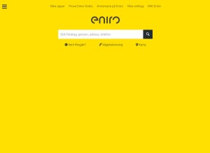 How eniro.se looks like on a tablet such as an iPad.