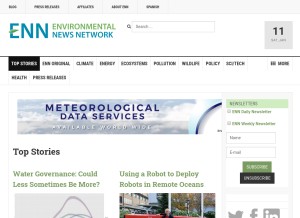 How enn.com looks like on a tablet such as an iPad.