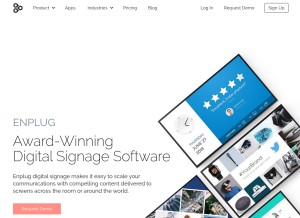 How enplug.com looks like on a tablet such as an iPad.